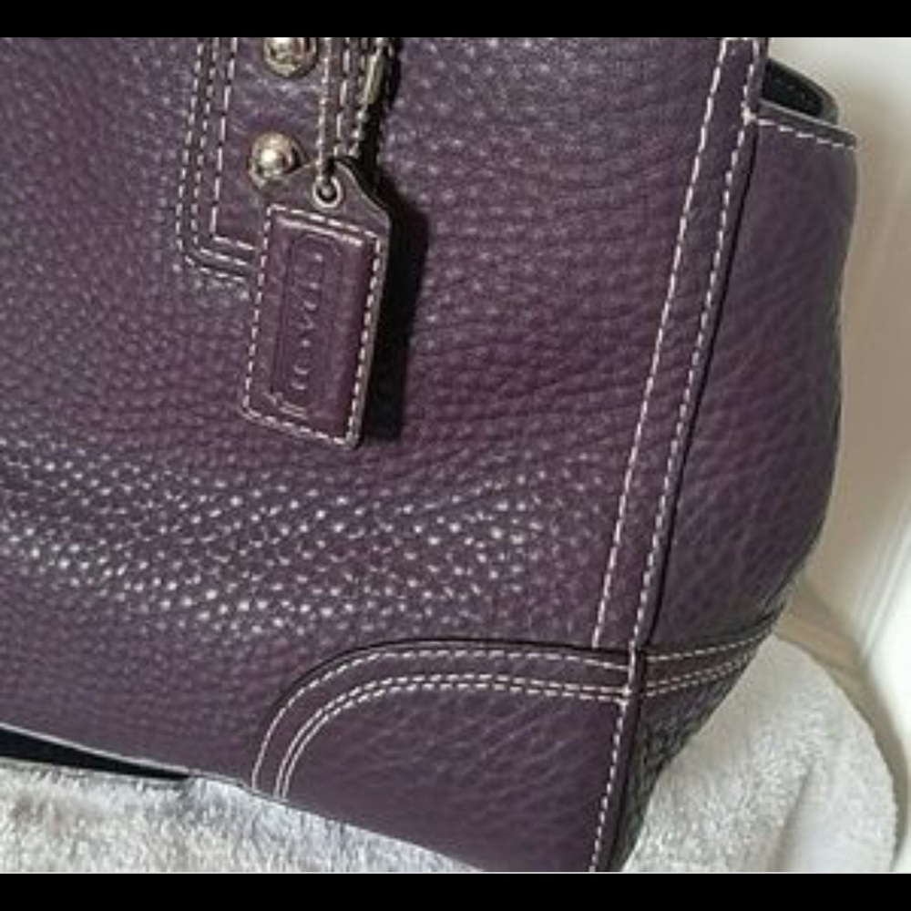 Coach F13961 Purple Pebbled Leather Hampton